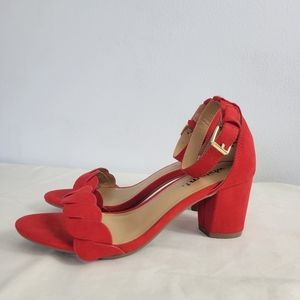 Whitemt Red Heel Ankle Strap Suede Size 6M